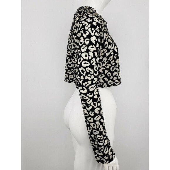 Show Me Your Mumu Mellow Crop Top M/L? Leopard Print Long Sleeve Blouse - Picture 3 of 6